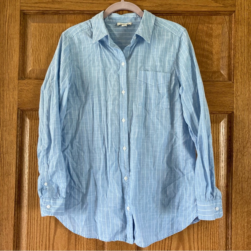 5/$15 Goodthreads Light Blue & White Striped LS Button-up Shirt Small